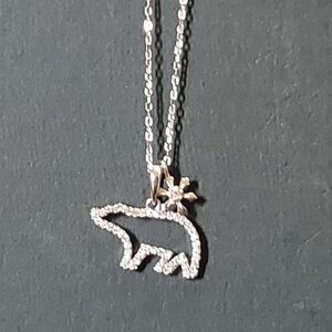 STERLING MAMA POLAR BEAR NECKLACE